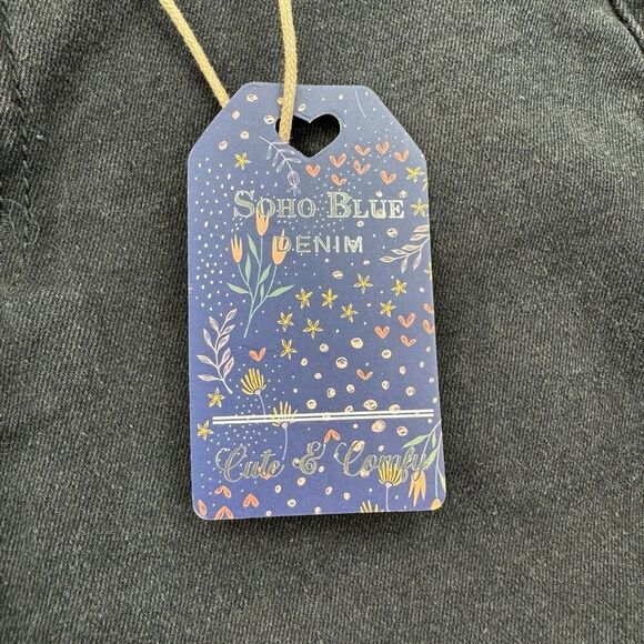 Girls SOHO Blue Denim BLACK Jeans Size 12 Distressed Knees - Picture 5 of 9